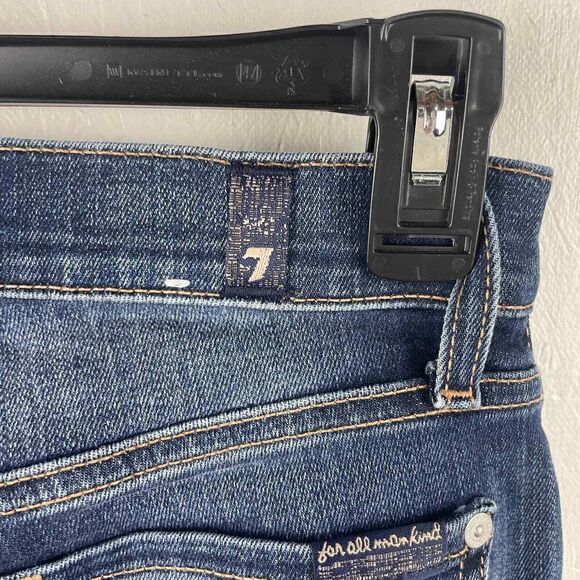 7 for all Mankind Mid/High Rise Skinny Gwenevere Slightly Distressed Jeans Sz 25 - Picture 11 of 12